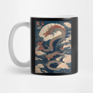Japanese dragon ukiyo e Mug